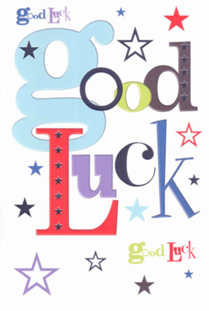 This vibrant good luck card brings a parade of colour and energy to mind, embodying the celebratory spirit felt during Harlesden's local festivities. Each letter boasts a unique personality-wide, powder-blue curves, tall, midnight hues, and vivid reds-punctuated by an array of lively stars skipping across the crisp white background. The arrangement feels like the chorus of friends cheering at nearby Roundwood Park, with laughter and encouragement echoing in every design detail. Negative space around the typography allows each shade to shine, producing an uplifting, modern aesthetic as fresh as a new dawn over Harlesden's leafy streets. There's a depth to the textured paper-smooth under the fingers yet packed with meaning, the same as a well-chosen bouquet for a milestone moment. This good luck card acts as a tiny talisman, radiating hope and communal pride, ready to travel with its recipient on the next chapter, whether it's a new role along Church Road or a bold leap into unknown territory.